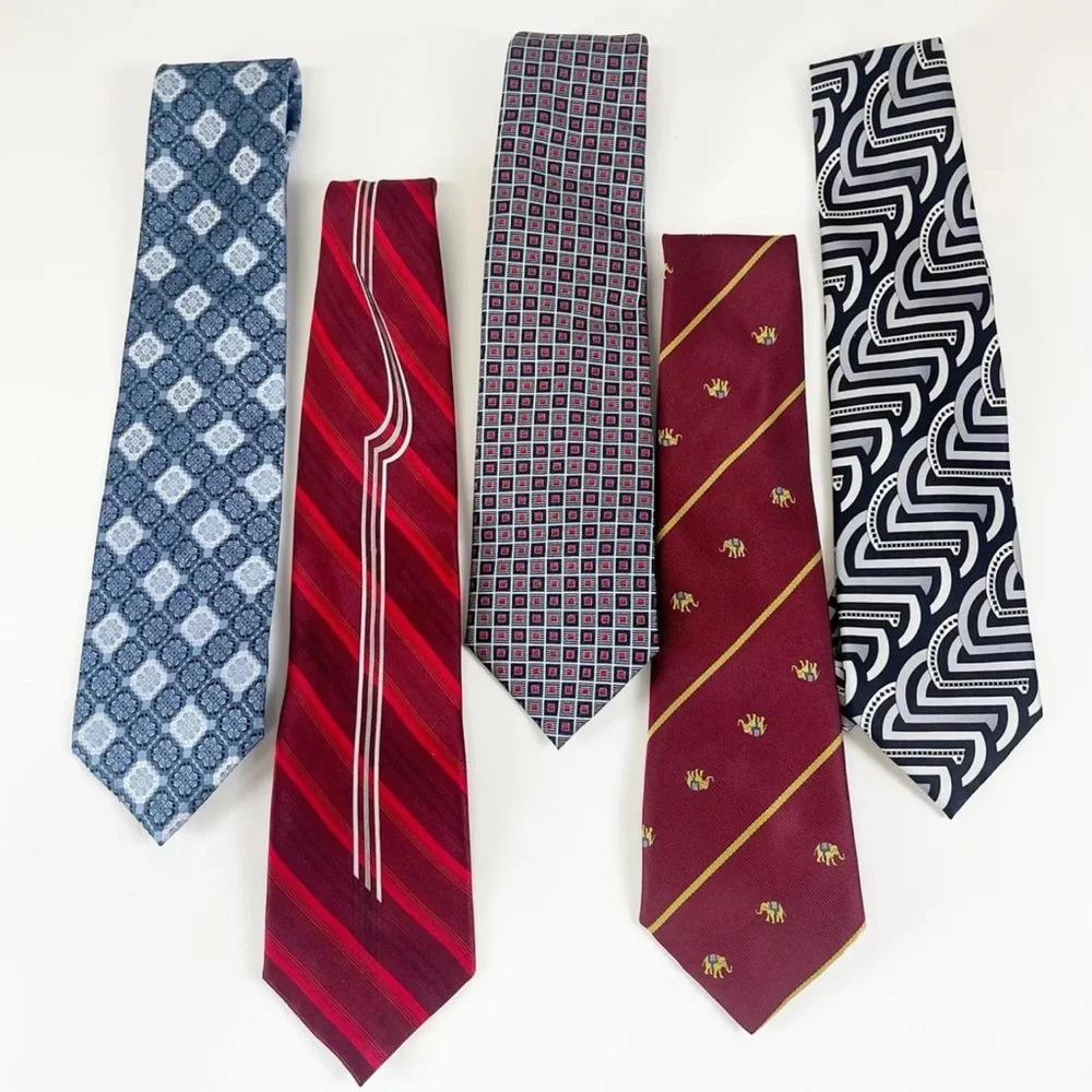 Seta Zone Seta Silk Mens Tie Necktie Multicolor Patterns Lot of 5 Silk